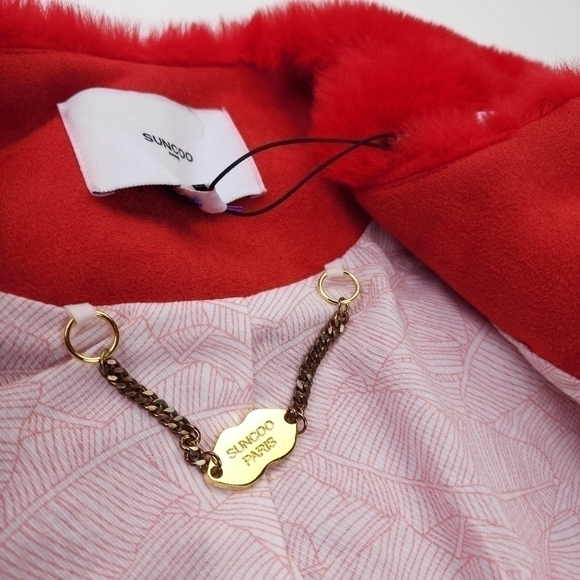 New Suncoo Super Super Soft Pink Red Fleece Faux Fur Color Block Vest Sz… - Picture 3 of 16